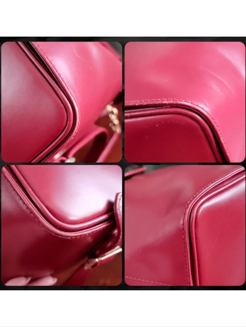 Gianfranco Lotti Firenze Trapezoid Backpack Red Leather Bag Italy